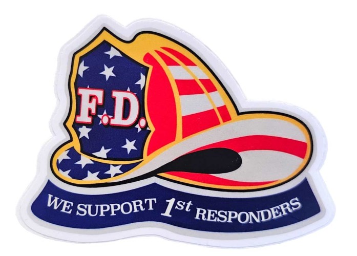 Fire Department Decal: We Support 1st Responders -  Color